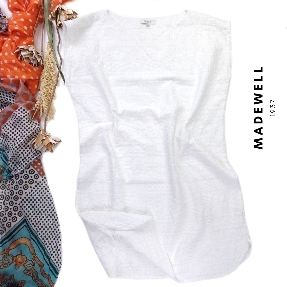 New Madewell Ivory White Smock Dress Sz M